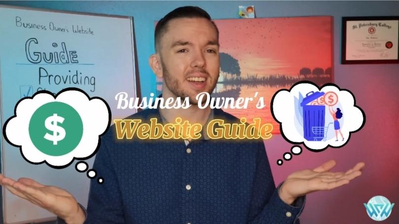 Business Owner's Website Guide Introduction Video Thumbnail Showing Jak and icons